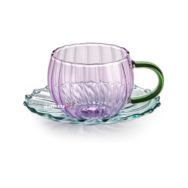 Loto Collection – Espresso Cup & Saucer Set (Set of 2) – Borosilicate Glass