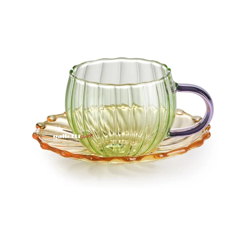 Loto Collection – Espresso Cup & Saucer Set (Set of 2) – Borosilicate Glass