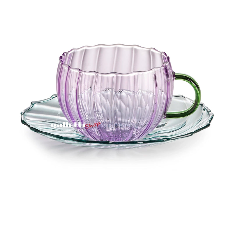 Loto Collection – Tea Cup & Saucer Set (Set of 2) – Borosilicate Glass