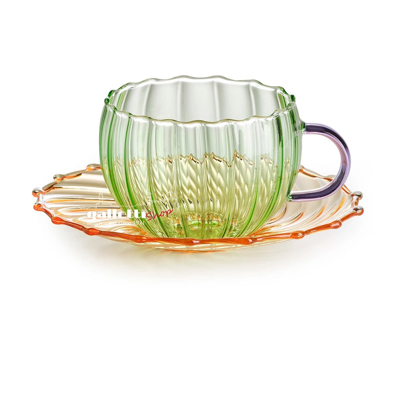 Loto Collection – Tea Cup & Saucer Set (Set of 2) – Borosilicate Glass