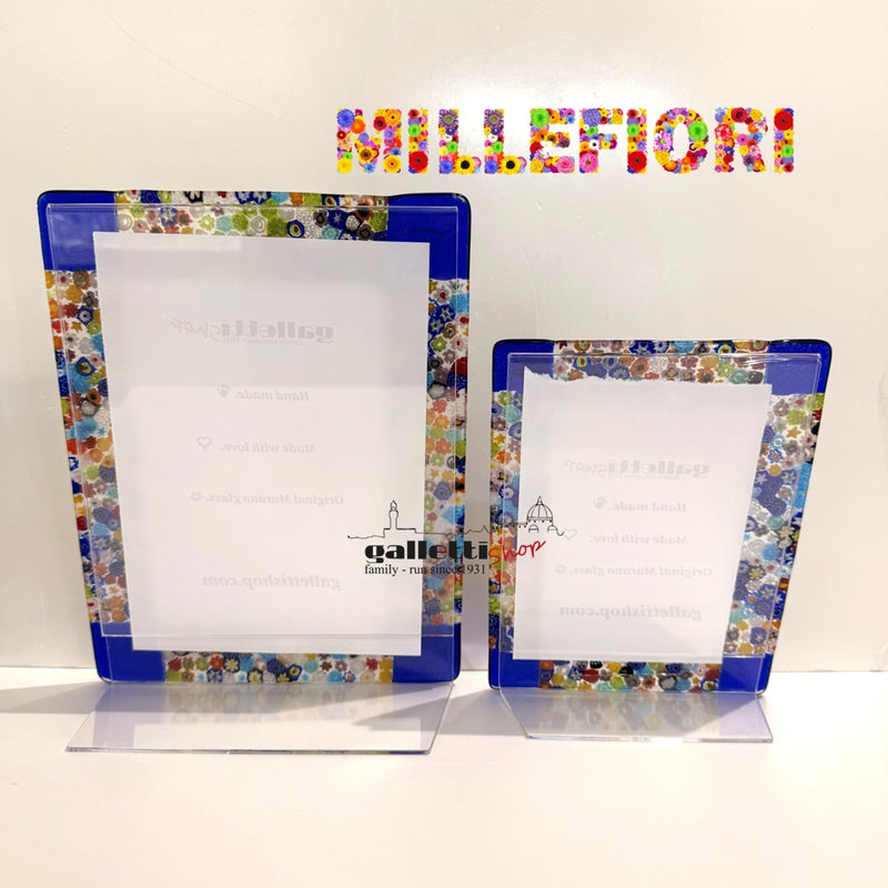 Blue Murano Glass Picture Frame – Colorful Murrine