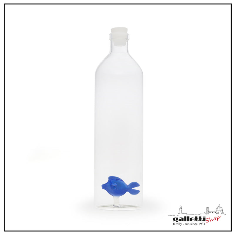 Blue fish bottle - Borosilicate glass