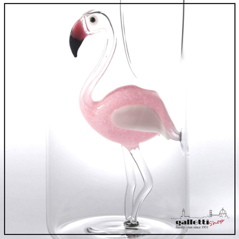 Massimo Lunardon Flamingo Water Pitcher - blue Rim