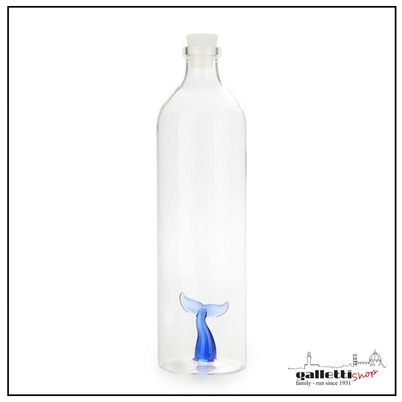 Blue Tail whale bottle - Borosilicate glass