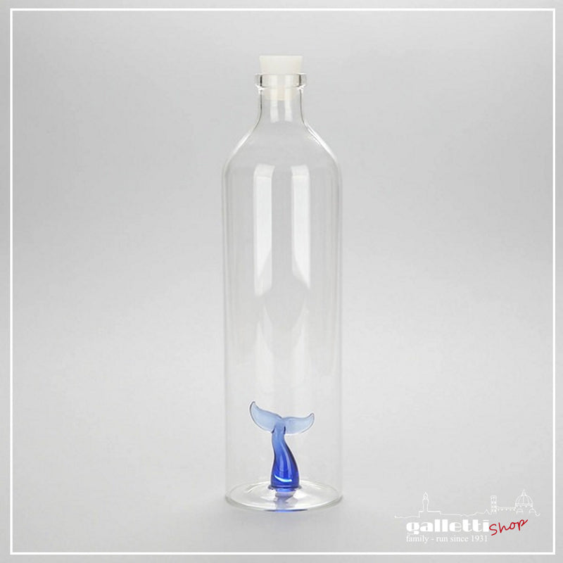Blue Tail whale bottle - Borosilicate glass