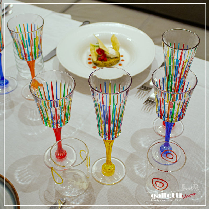 Wine Goblet Rainbow - Set of 6 colored stems